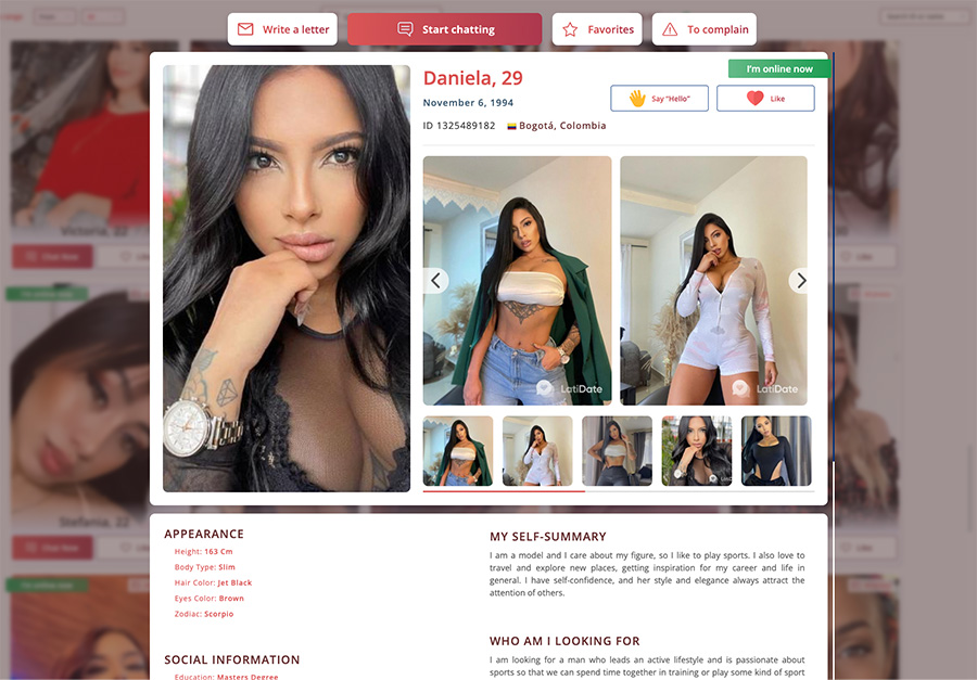 latidate female profile