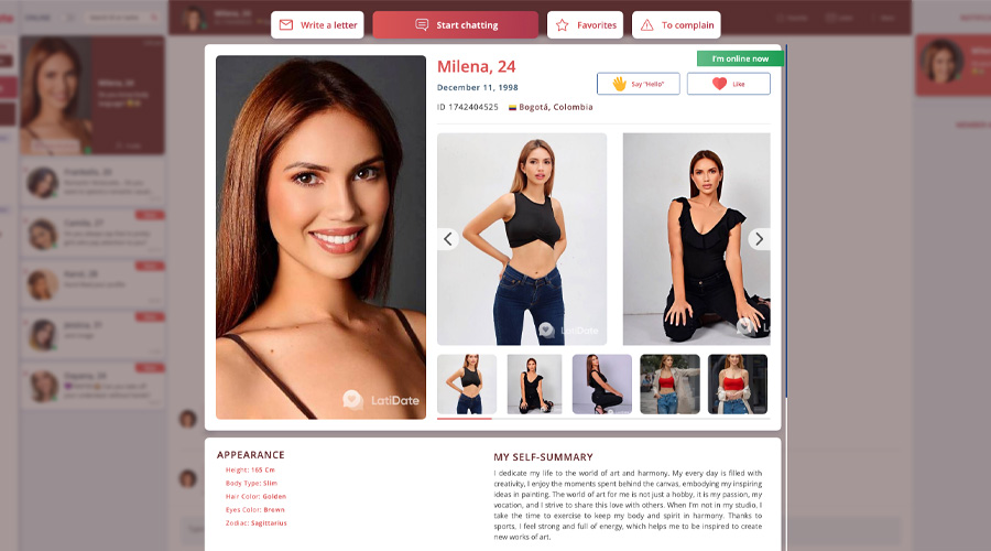 latidate female profile